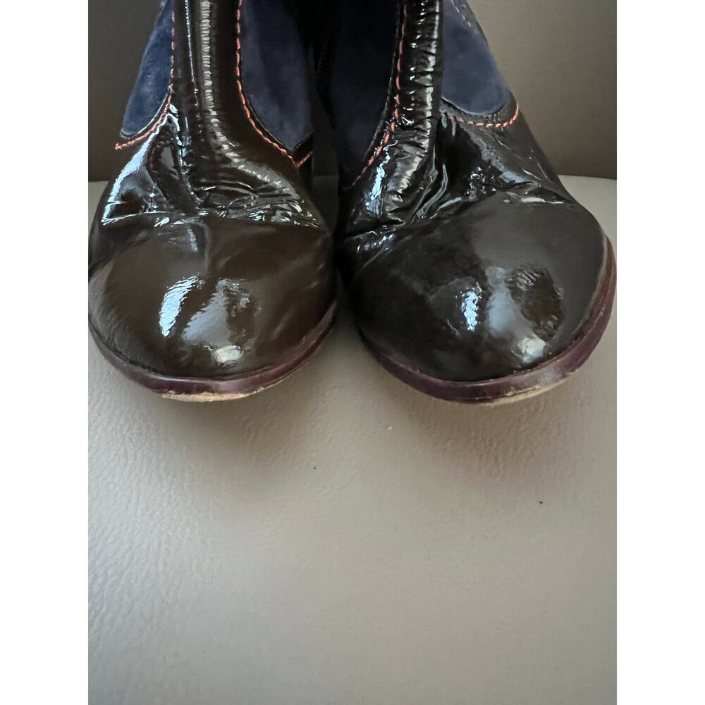 VTG True Relgion Boots Sz 8.5 Patent Y2K Purple Brown Victorian 2000s Suede Boho - Picture 11 of 11